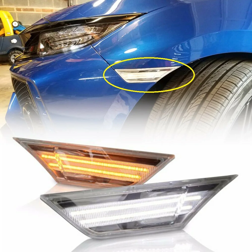 Прозрачные линзы для Honda Civic 2016 2017 2018 2019 Янтарный светодиодный боковой маркер