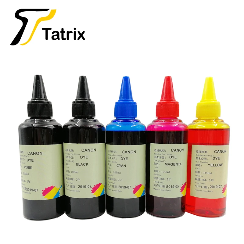 5 Colors Чернила для заправки картриджей Canon серии Tatrix, чернила для фотостудии Canon для рабочего стола/Все-в-одном принтере. 100 мл каждого цвета - Цвет: 5 Colors