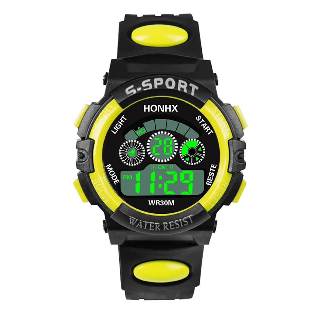 Honhx роскошный Мужские цифровые светодиодные часы с датой спортивные мужские