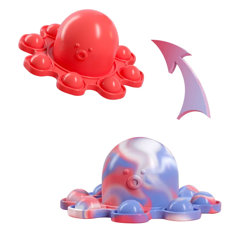 Juguetes volcado pulpo expresi&oacute;n Flip mu&ntilde;eca Arco Iris empujar burbuja juguetes anti estr&eacute;s Navidad juguetes educativos-5