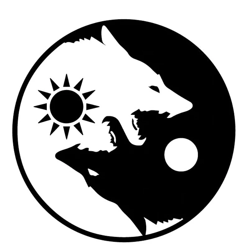 

Classic Black and White Wolf Design Car Sticker Decoration Fashion Decal Pvc Motorcycle Car Decal Sticker, Black/white, 16*16cm
