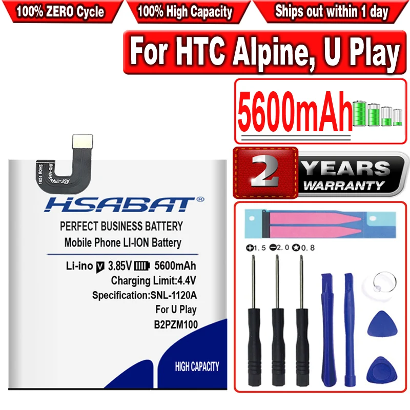 

HSABAT 5600mAh B2PZM100 battery fit for HTC Alpine, U Play, U Play TD-LTE, U Play TD-LTE Dual SIM