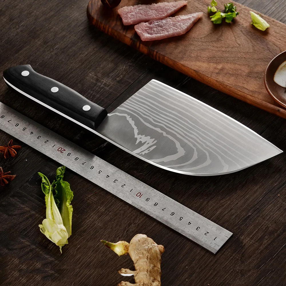 Нож мясника Qing из высокоуглеродистой стали поварской нож для резки мяса овощей