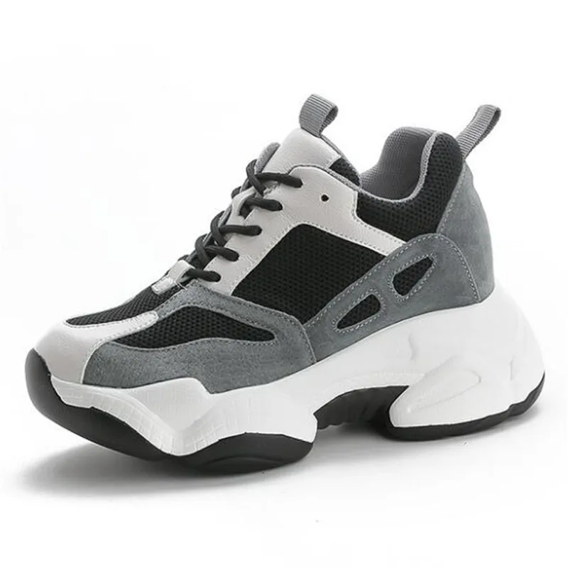 

Женские кроссовки из натуральной кожи, на толстой подошве, повседневные сникерсы, осень 2022