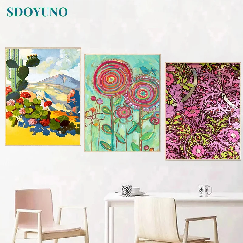 

SDOYUNO 3Pcs 40x50cm Painting By Numbers For Adult Scenery DIY Paint By Numbers On Canvas Frameless Digital Hand Painting