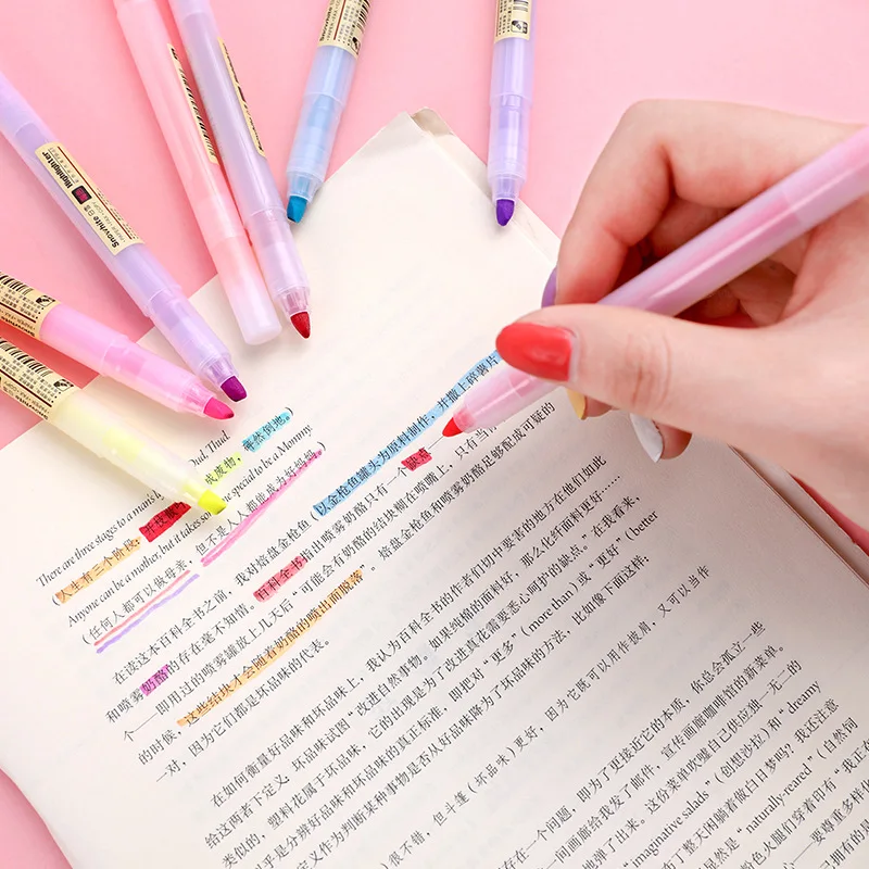 10 Цвета милые Пластик маркеры с аниме Manga кавайные ручки школы граффити для