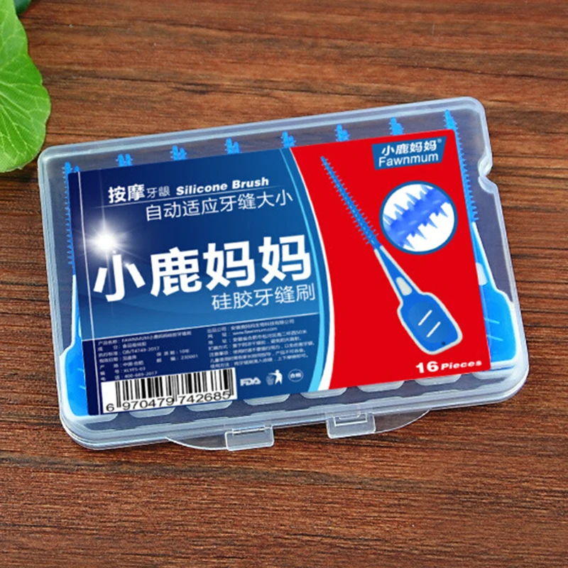 Мягкая эластичная Массажная щетка 16 шт./компл. зубная зубочистки|Межзубная щетка|