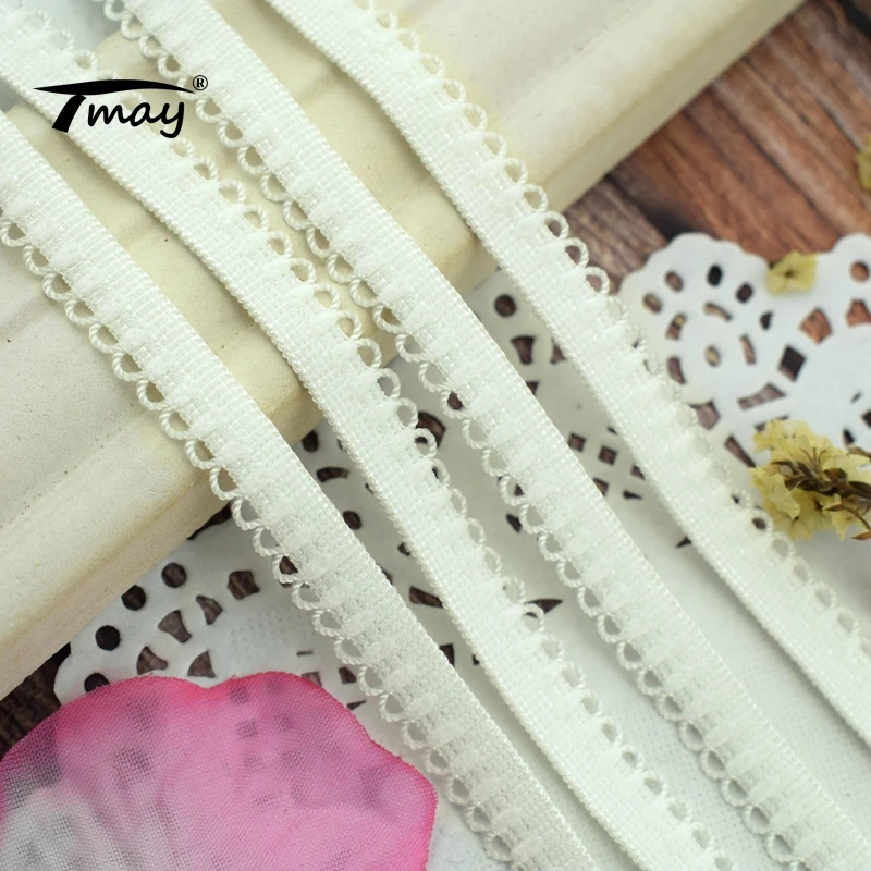 #1749 сырец белого цвета на резинке отделка из кружева 8 метров/лот эластичные