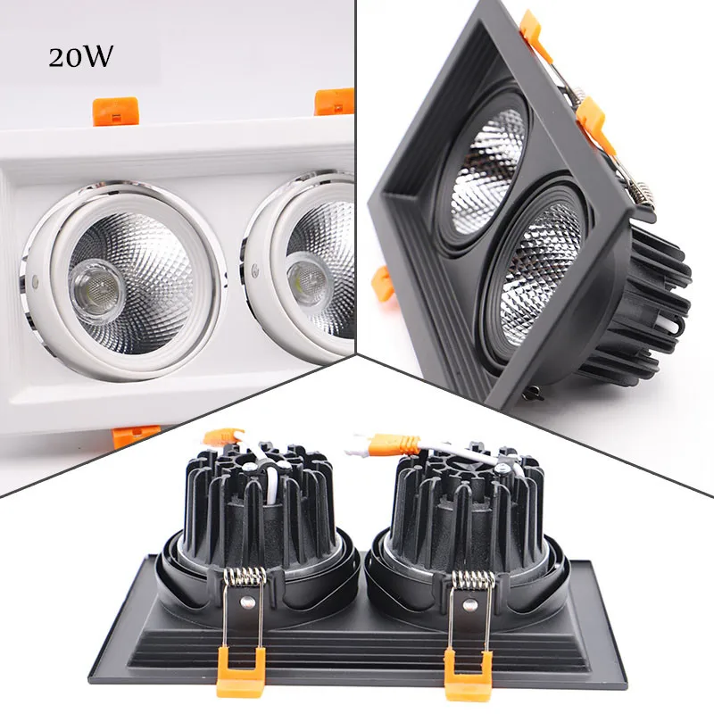 Затемняемый Супер яркий Встраиваемый квадратный светодиодный светильник COB 10 Вт