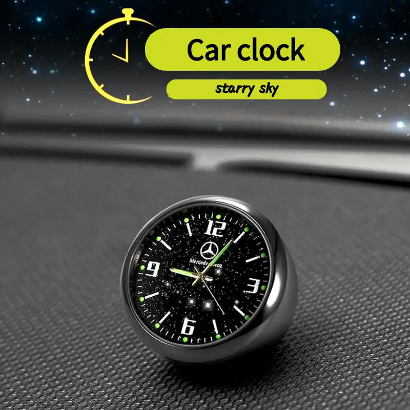 Автомобильные светящиеся часы с клипсой на вентиляционное отверстие украшение