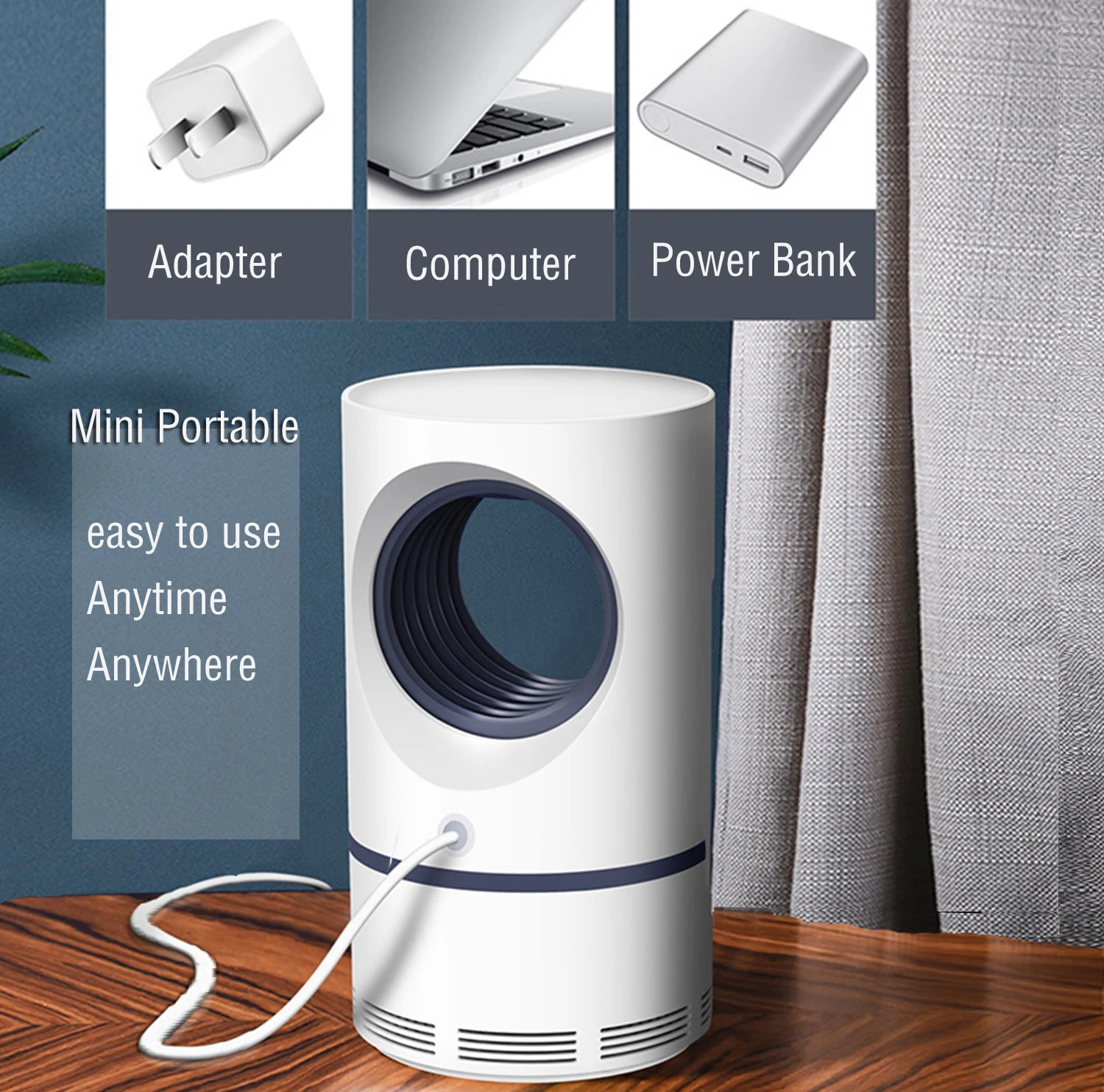 Электрическая москитная ловушка для помещений с USB питанием от насекомых