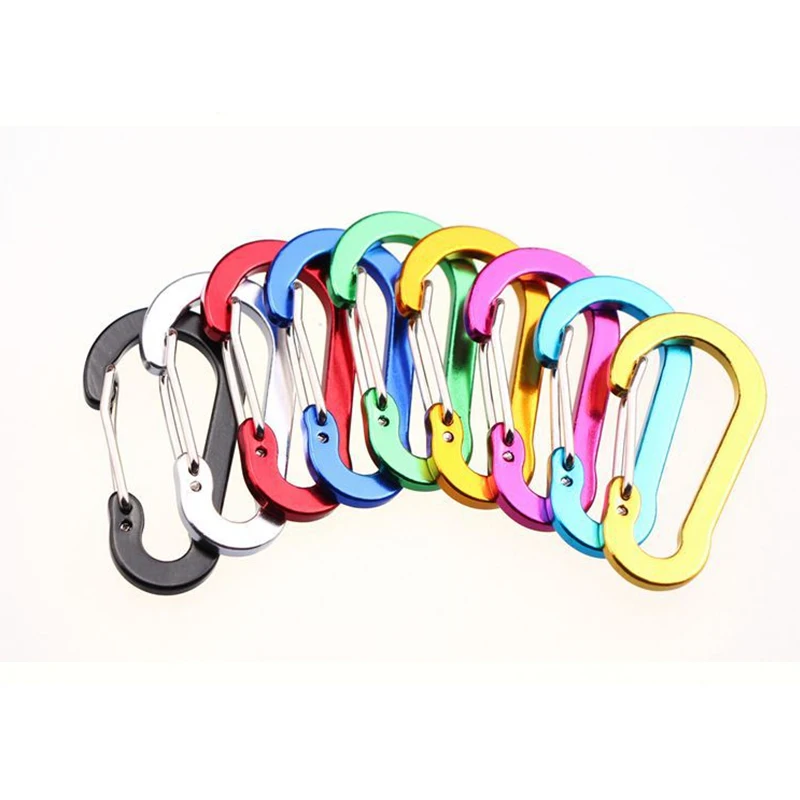 10 шт. карабин из алюминиевого сплава походный брелок цветной провод пружинный