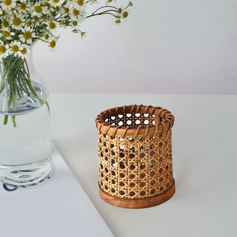 

Rattan Chopsticks Storage Handmade, Spoon Organizer, Holder Pen Pencils Organization, Vase Support (2 PCS)