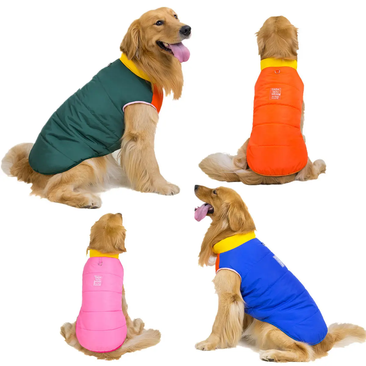 Waterproof Dog Clothes for Large Dogs Winter Warm Big Dog Jackets Padded Polyester Pet Coat Safety Reflective Dog Clothing