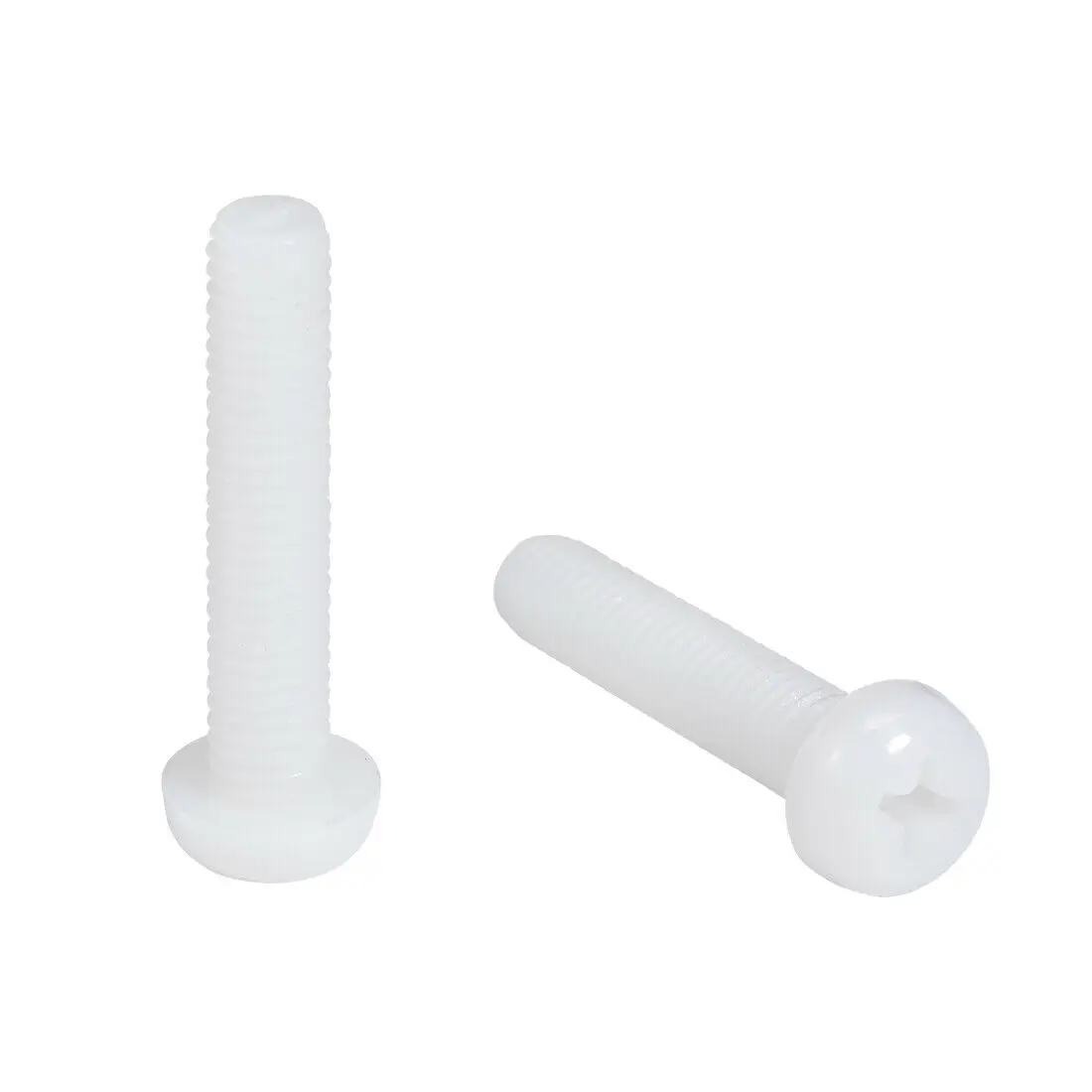 

M6x30mm Nylon Phillips Cross Pan Head Machine Screws Bolts White 50Pcs