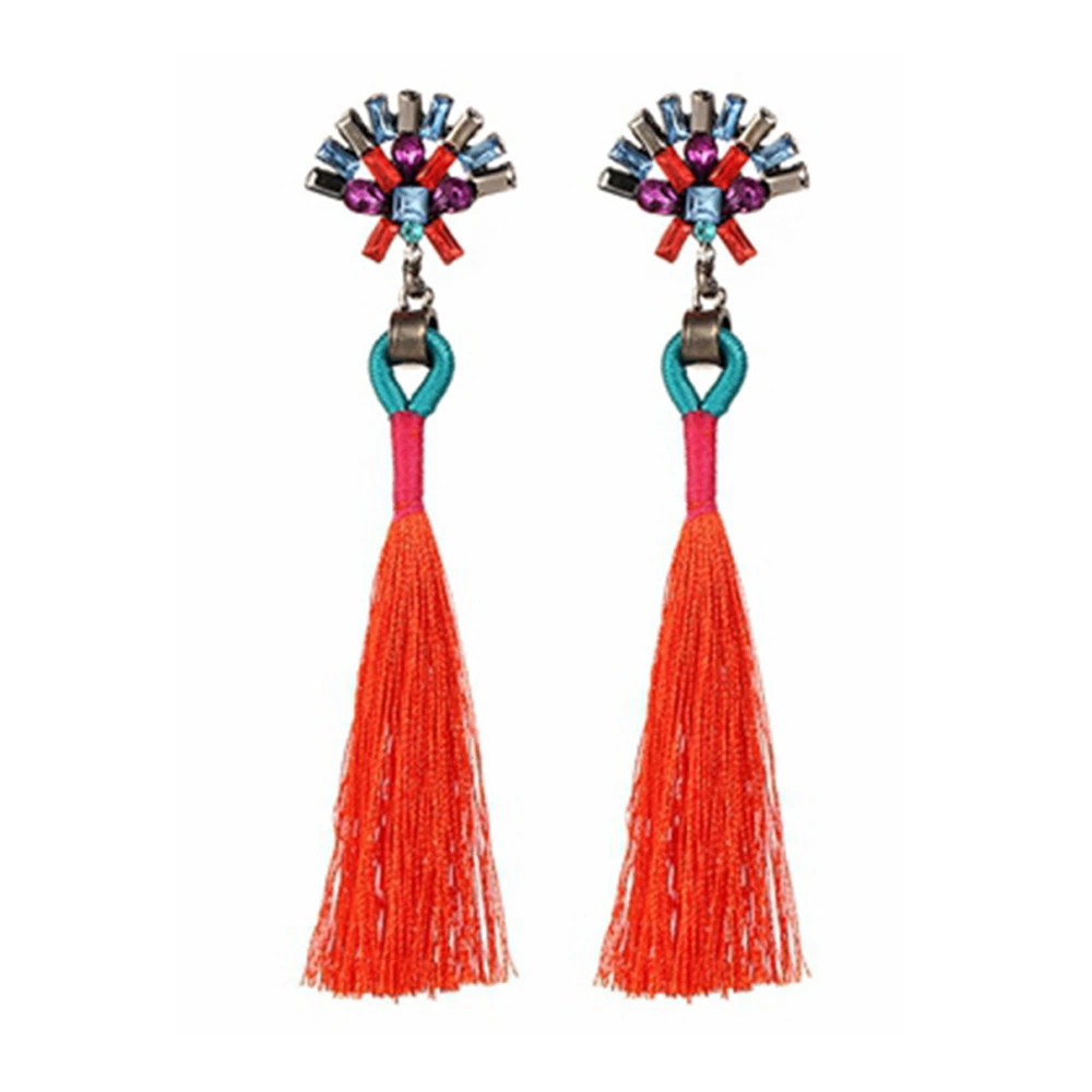 Длинные висячие серьги с кисточками в китайском стиле для женщин массивные