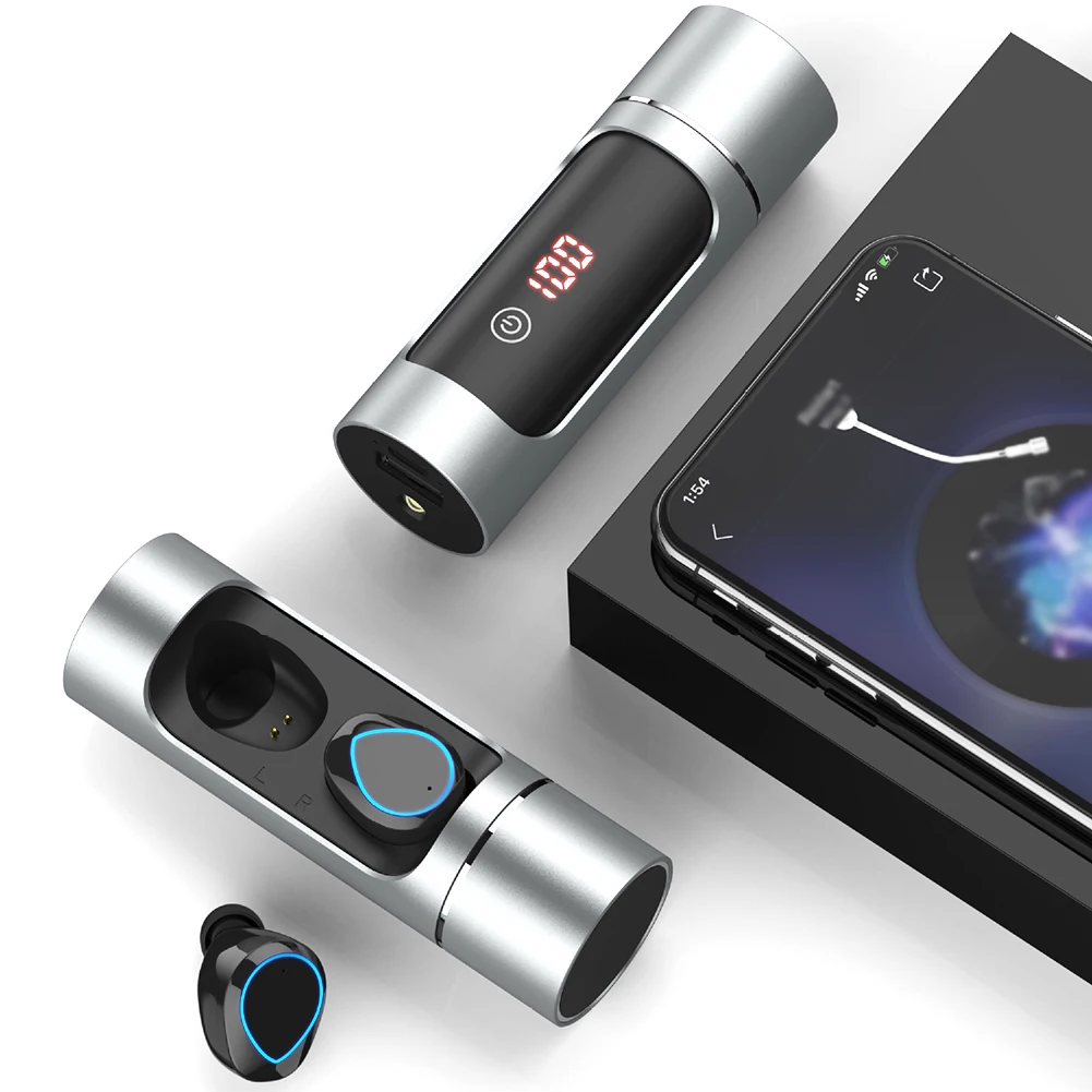 Erilles Новый мини bluetooth наушники беспроводные вкладыши стерео с светодиодный