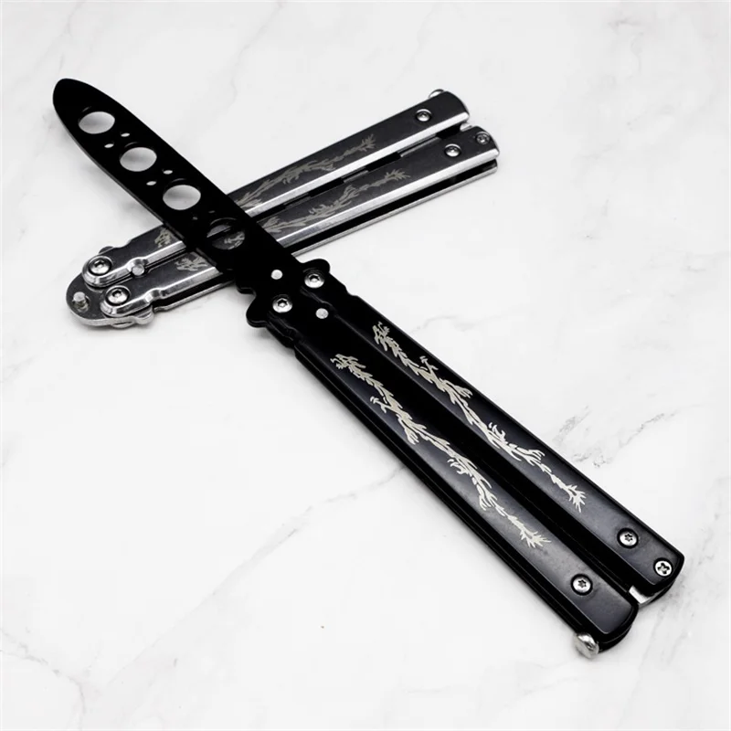 Нож-бабочка Подарочный нож стальной тренировочный складной титановые