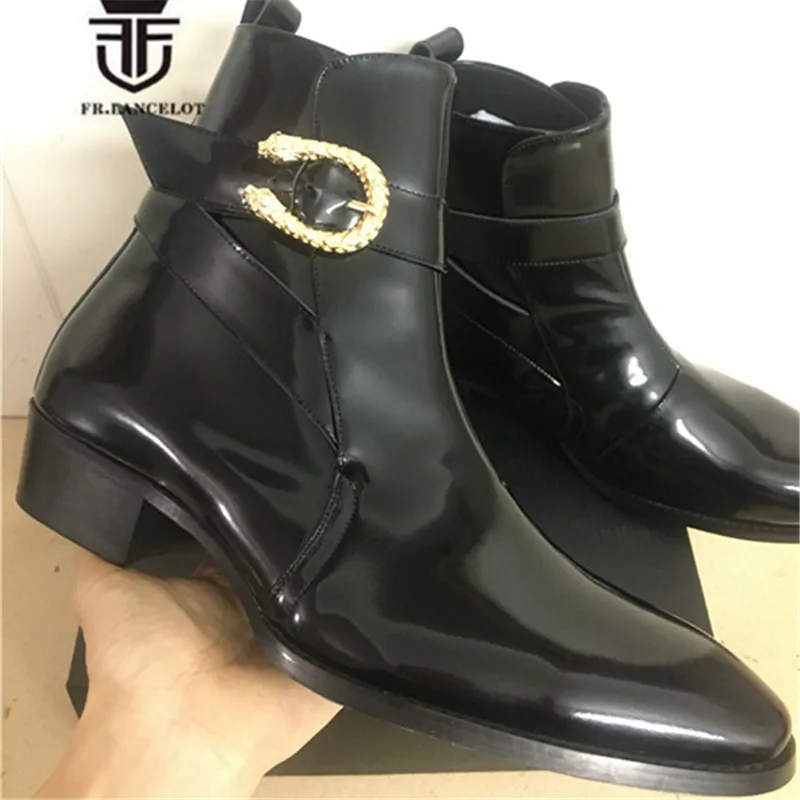 Настоящая картина Роскошные мужские ботинки ручной работы на танкетке из