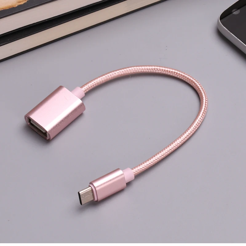 Кабель адаптер оплетка USB OTG типа C для Huawei P40 Oppo Vivo Tablet PC Samsung Galaxy S20 S10 S9 Note 10