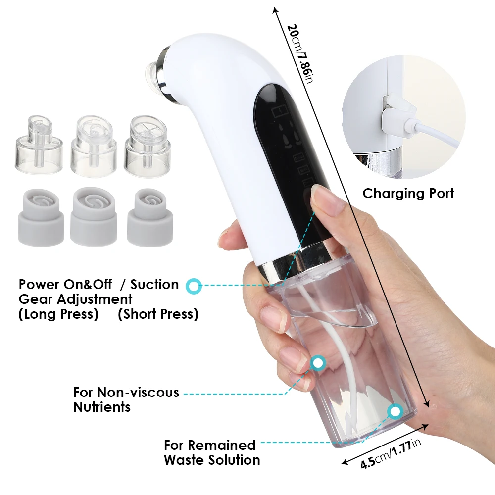 

Blackhead Remover Pore Acne Pimple Removal Face T Zone Nose Water Bubble Cleaner Vacuum Suction Facial Diamond Steamer Oil Dirty