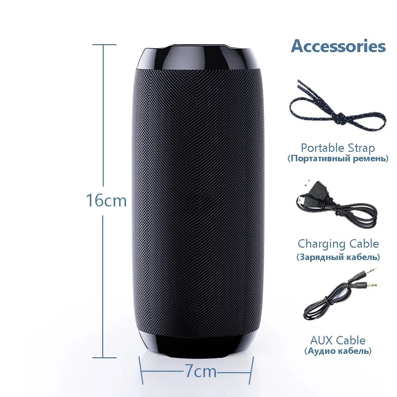 Портативный Bluetooth динамик 20 Вт Беспроводная басовая Колонка Водонепроницаемая