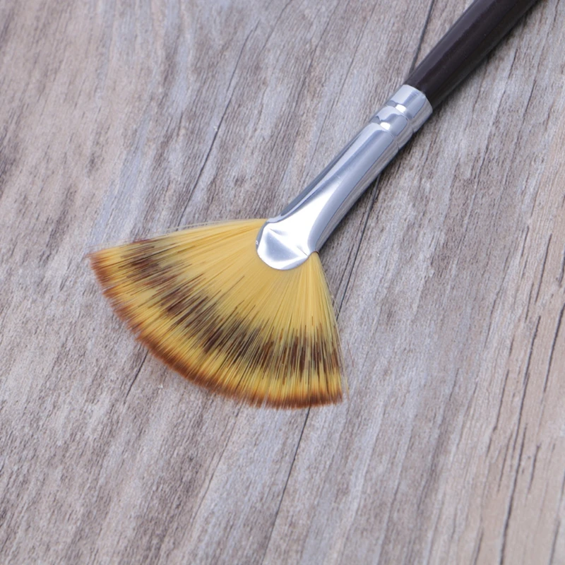 

Set 3 Size Fan Brush Pen for Oil Acrylic Water Painting Artist Wooden Handle R91A