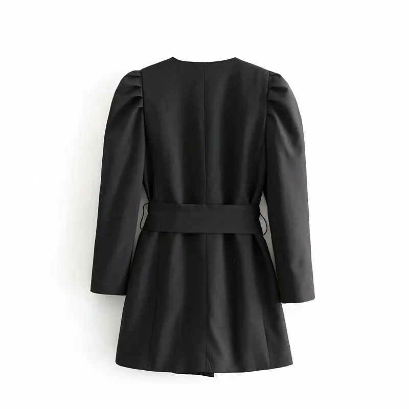 Черное однотонное осеннее Женское пальто повседневная верхняя одежда топы с