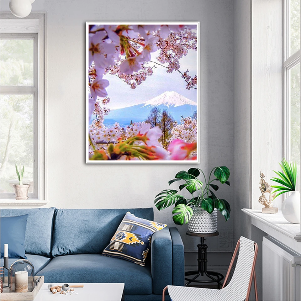 EverShine Diamond Painting Scenery Full Round Mosaic Diamonds Mountain Picture Of Rhinestones Embroidery Landscape | Дом и сад