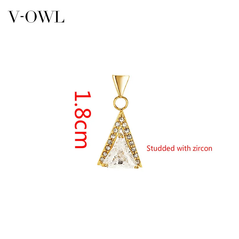 V Сова Винтаж золото треугольный циркон серьги Клипсы Серьги гвоздики женские