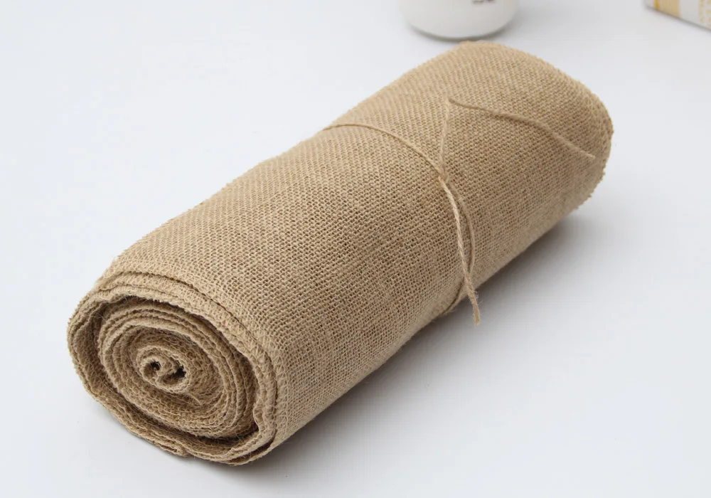 30 см х 10 м в декорированном мешковиной горшке Свадебная настольная дорожка белье