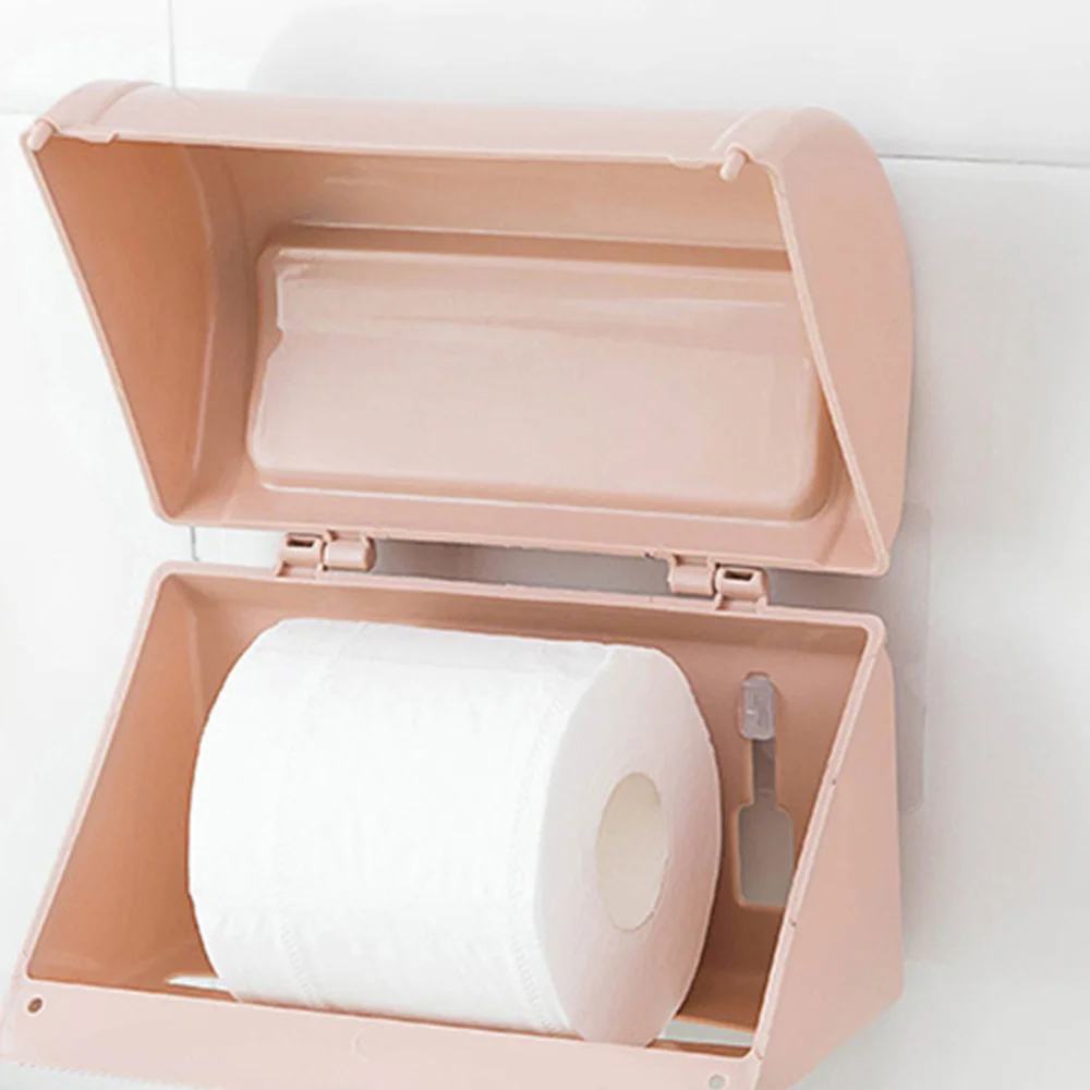 

1PC Toilet Free Punching Tissue Box Waterproof Paper Roll Holder Wall-mounted Bathroom Paper Towel Holder Tissue Organizer