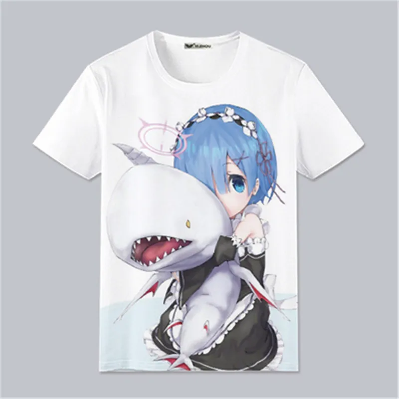 Футболка с аниме Жизнь в другом мире от нуля одежда унисекс Повседневная модная