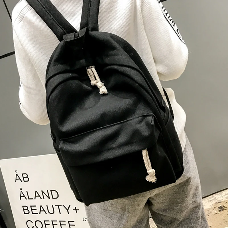

Women's Sweet Student Backpack Ladies College Style School Bag Fashion Solid Color Anti-theft Backpack