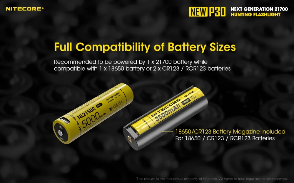 NITECORE P30 охотничий фонарь XP-L HI V3 max 1000 люмен длинный бросок 618 м фонарь 21700 USB-C перезаряжаемый аккумулятор