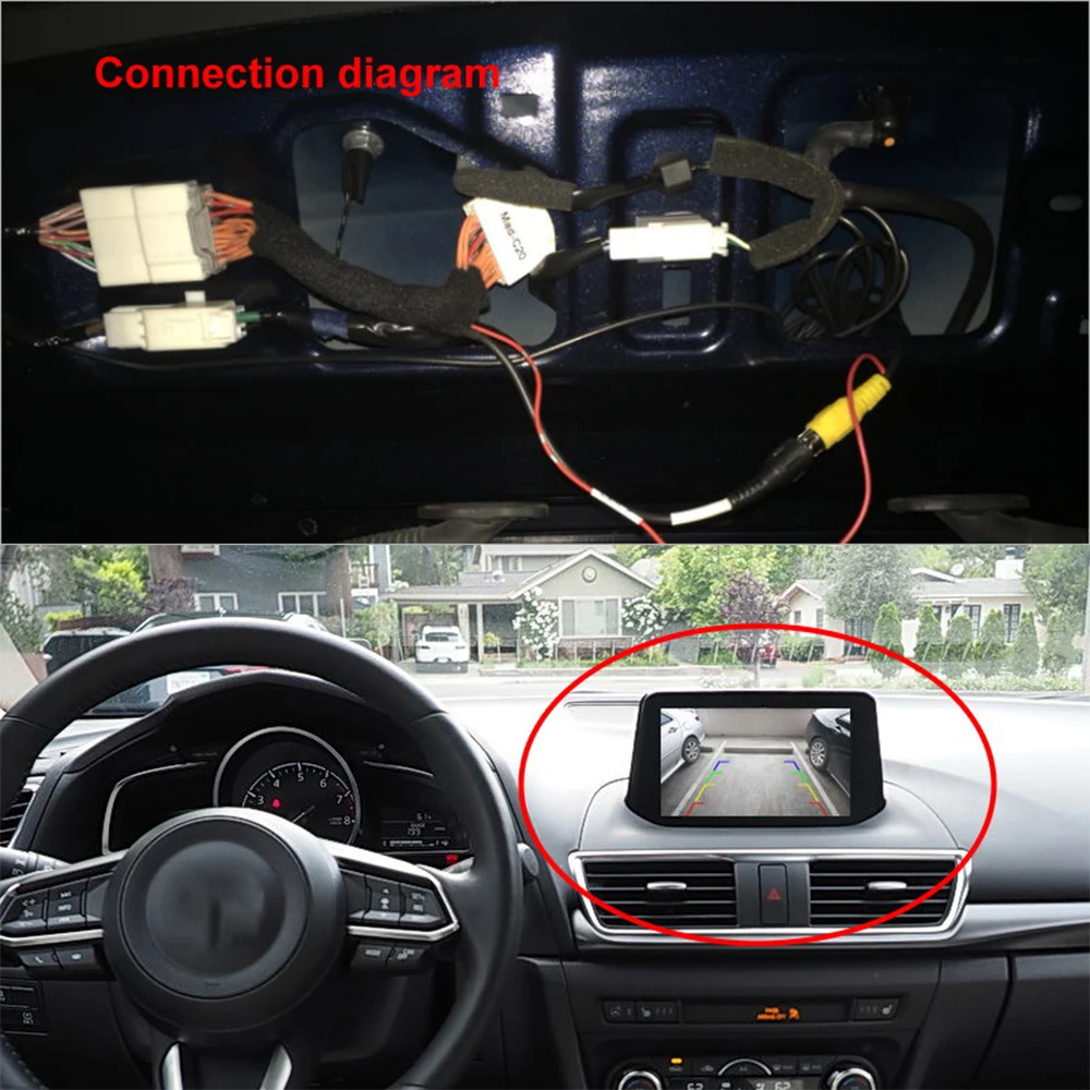 12-контактный автомобильный адаптер для камеры заднего вида RCA кабель Mazda 3 Mazda3 BM
