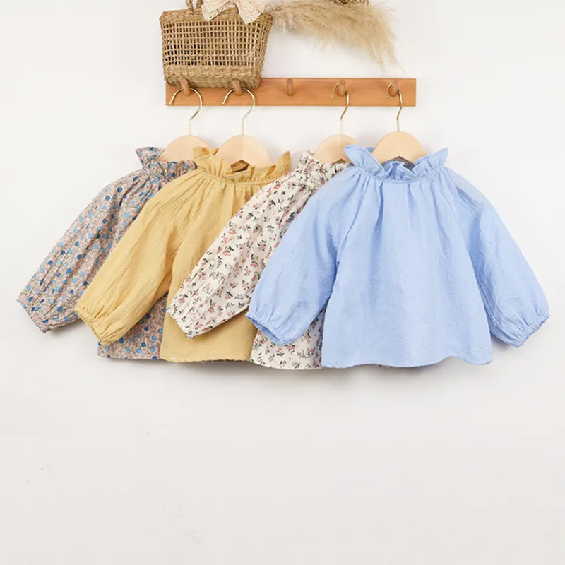 

Рубашки для новорожденных девочек, весенняя одежда для маленьких девочек, блузка для маленьких девочек, модная летняя Клетчатая рубашка с ц...