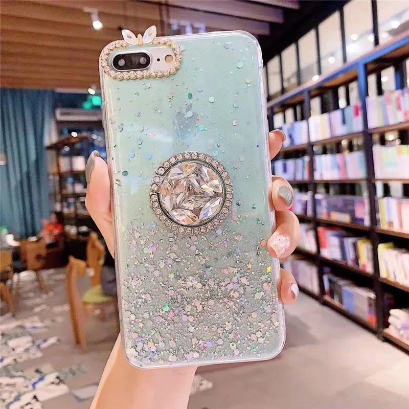 Кольцо из серебряной фольги с кристаллами для Iphonexsmax/8 Plus мобильный телефон