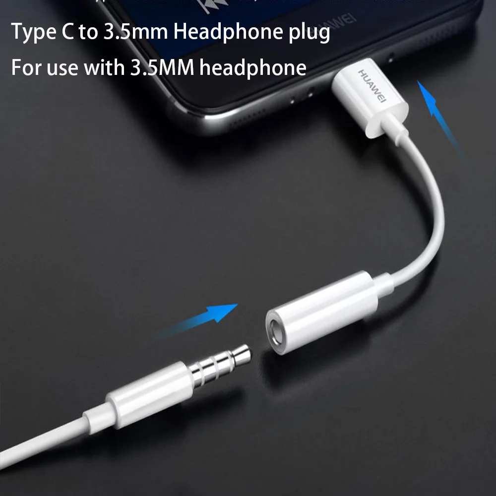 Аудиокабель HUAWEI с разъемом типа C 3 5 кабель для наушников USB на мм адаптер Huawei P10 P20