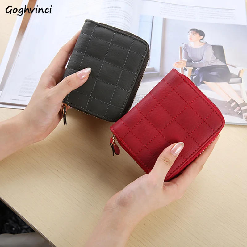 

Короткие стильные женские кошельки на молнии, портативные кошельки из искусственной кожи с отделениями для монет, держатель для карт, милые...