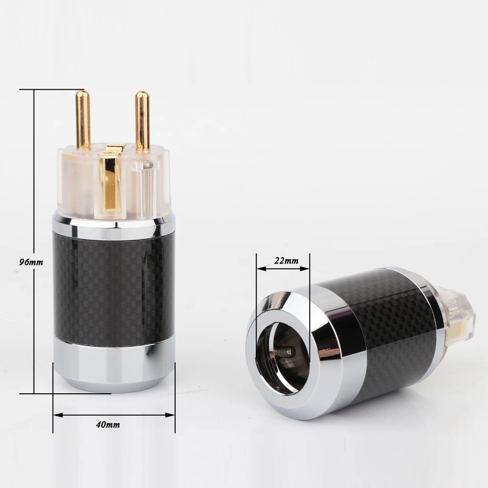 

Hifi Black Carbon Fiber Gold Plated European standard AC Power Plug IEC Female Plug DIY Mains Power cable