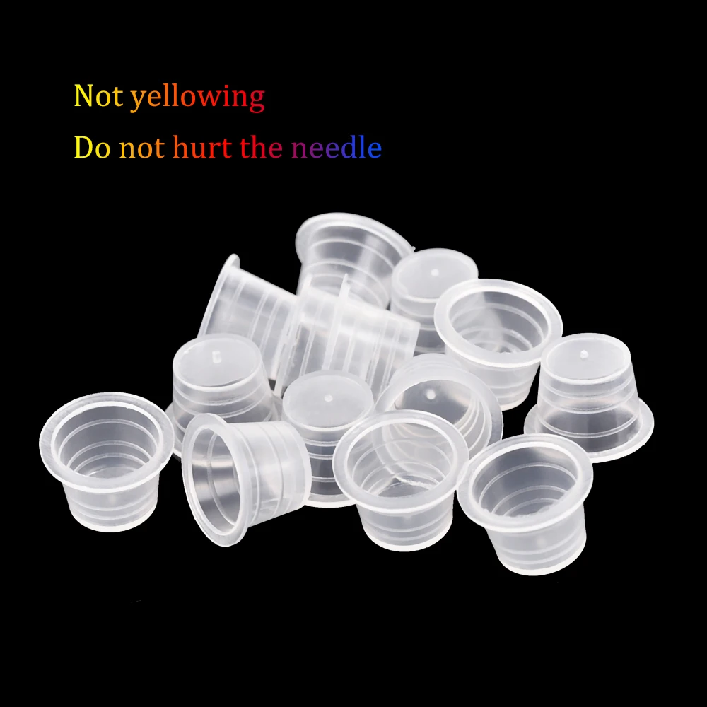 100 шт S/M/L пластиковые одноразовые микроблейдинг чернила для татуажа пигмент прозрачный держатель контейнер с крышкой аксессуары для татуажа Перманентный макияж