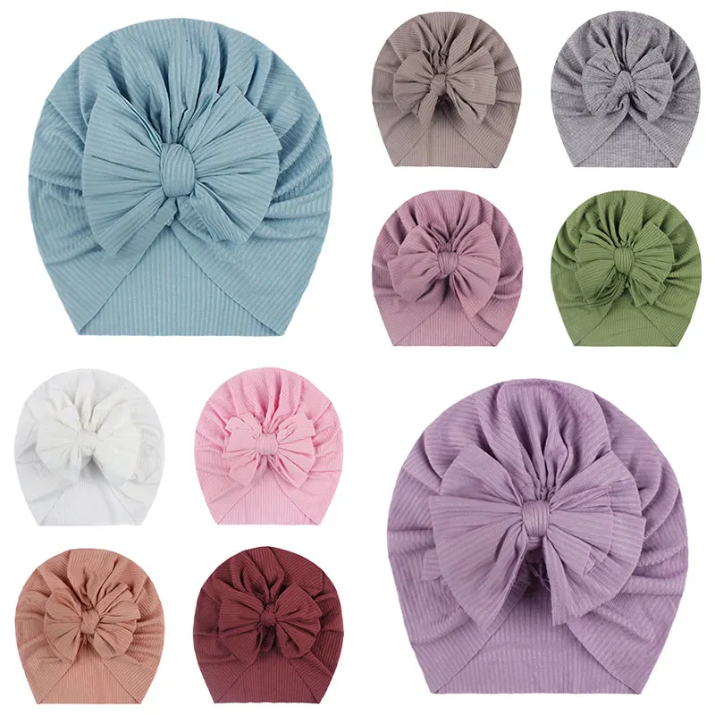 

Classic Cute Baby Turban Cap Soft Hat Comfortable Headwear Beautiful Child Fashion Sleeping Hat Nightcap Muslim Headscarf New