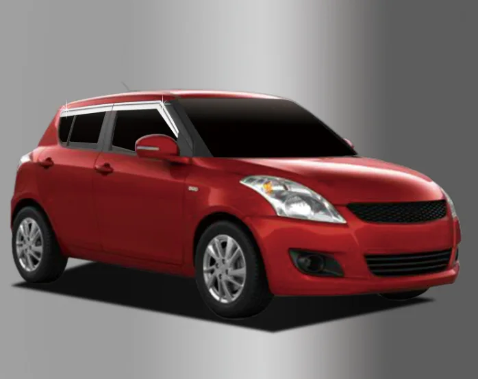 

Chrome Door Rain Visor Side Window Deflector Shade Sun Wind Shield Silver Trips Eaves for Suzuki Swift 2010