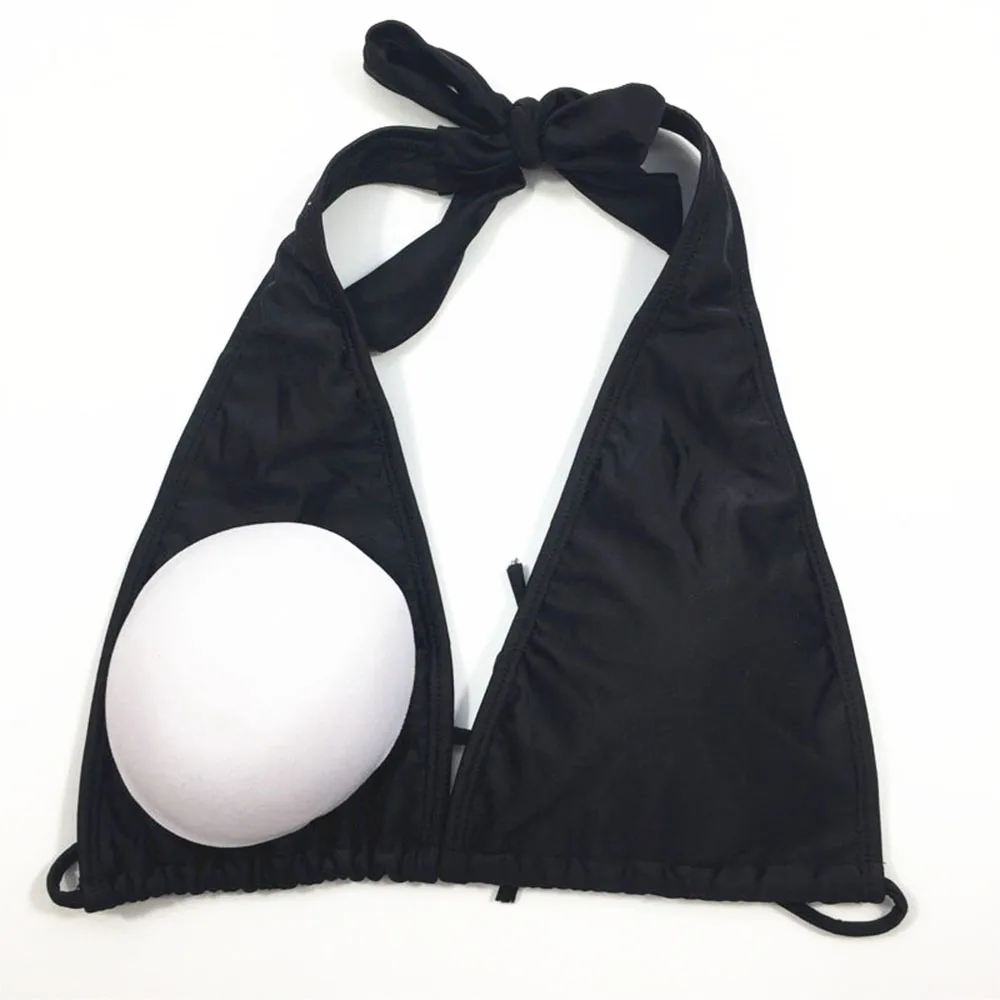 Женский сексуальный купальник бикини черный комплект из двух предметов с
