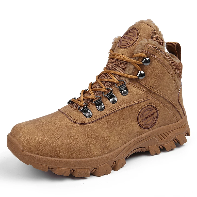 Теплые плюшевые ботильоны Мужские зимние ботинки Мужская обувь для ходьбы