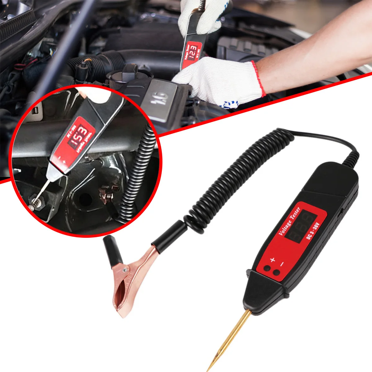 Автомобильный Универсальный диагностический цифровой тестер с ЖК-дисплеем