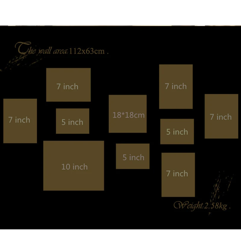Классический ретро Стиль фоторамки набор настенные художественные подвесные