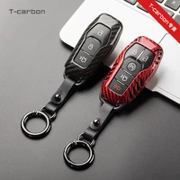 t carbon carbon fiber car remote key fob shell cover case for ford fusion mondeo mustang f 150 explorer edge 2015 2016 2017 2018