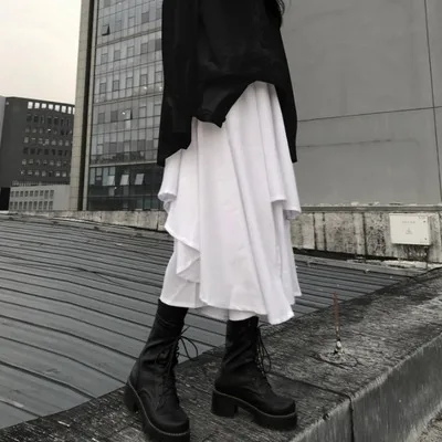 

New Women's clothing niche designer double-layer irregular wide leg culottes casual pants for students